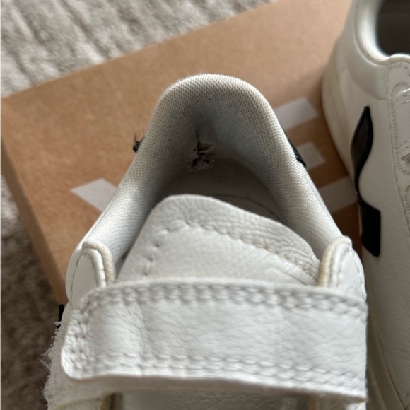 Veja White and Black Velcro Sneakers - Picture 7 of 8